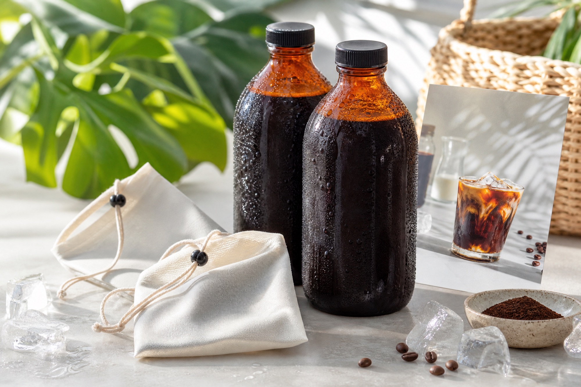 Cold Brew Concentrate Kit — 2 bottles cold brew concentrate + 2 filter bags + recipe card